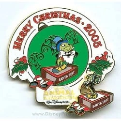 Disney Merry Christmas Pin - Animal Kingdom - Jiminy Cricket 1 Disney Merry Christmas Pin - Animal Kingdom - Jiminy Cricket