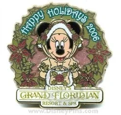 Disney Resort Christmas Wreath Pin - Grand Floridian Resort & Spa