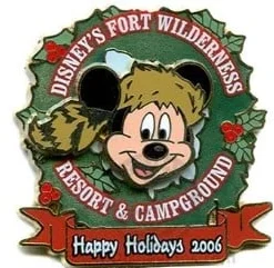 Disney Resort Christmas Wreath Pin - Fort Wilderness & Campground