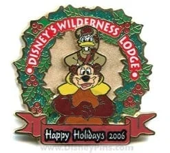 Disney Resort Christmas Wreath Pin - Wilderness Lodge