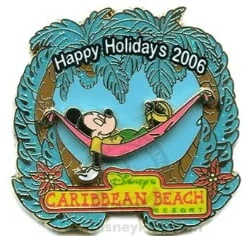 Disney Resort Christmas Wreath Pin - Caribbean Beach Resort