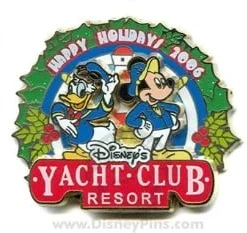 Disney Resort Christmas Wreath Pin - Yacht Club Resort