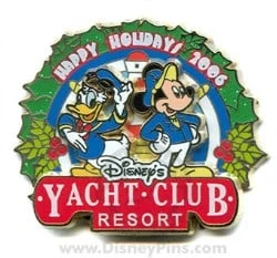 Disney Resort Christmas Wreath Pin - Yacht Club Resort 1 Disney Resort Christmas Wreath Pin - Yacht Club Resort