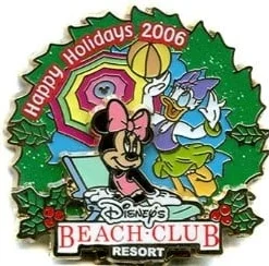 Disney Resort Christmas Wreath Pin - Beach Club Resort