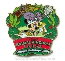Disney Resort Christmas Wreath Pin - Animal Kingdom Lodge