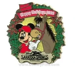 Disney Resort Christmas Wreath Pin - Saratoga Springs Resort & Spa