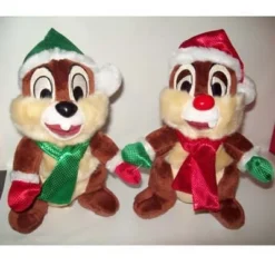 Disney Plush - Happy Holidays Christmas 2009 - Santa Chip & Dale Set