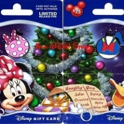 Disney Christmas Pin - Gift Card Limited - Character Ornament SET