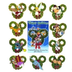 Disney Mystery Pin - 2014 Christmas Wreaths - Complete