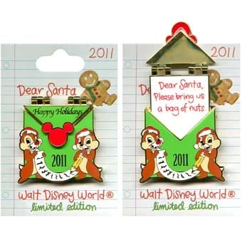 Disney Christmas Pin - Dear Santa - Chip 'n Dale 1 Disney Christmas Pin - Dear Santa - Chip 'n Dale