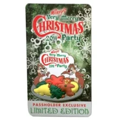Disney Very Merry Christmas Party Pin - 2011 Passholder Chip N Dale