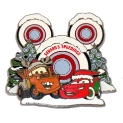 Disney Christmas Pin - Cars - Lightning McQueen And Mater