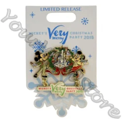 Disney Very Merry Christmas Party Pin - Logo 2018 Mickey & Minnie -Deals Loungefly Store 68416202