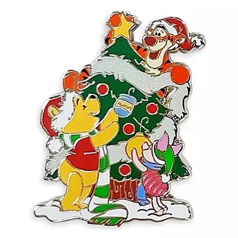 Disney Pin - Santa Winnie Decorating Christmas Tree 1 Disney Pin - Santa Winnie Decorating Christmas Tree