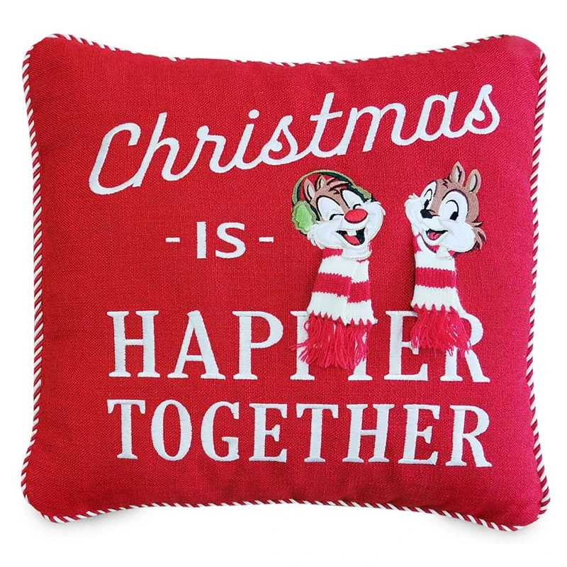 Disney Throw Pillow - Chip 'n Dale Christmas Is Happier 1 Disney Throw Pillow - Chip 'n Dale Christmas Is Happier