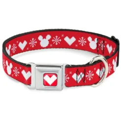 Disney Designer Pet Collar - Mickey Mouse - Christmas Sweater Hearts