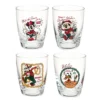 Disney Glass Tumbler Set - 2022 Vintage Christmas Mickey And Friends