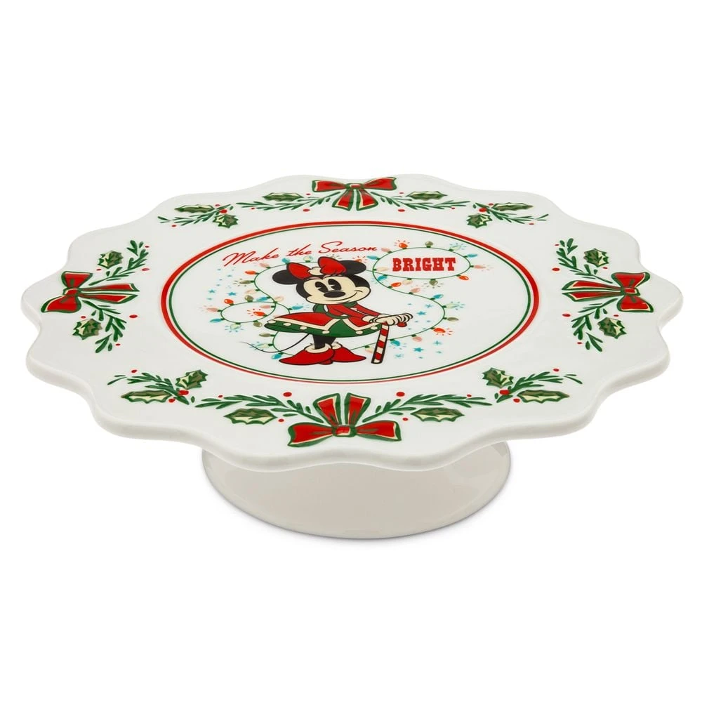 Disney Cake Stand - 2022 Vintage Christmas Minnie 1 Disney Cake Stand - 2022 Vintage Christmas Minnie