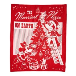 Disney Throw Blanket - 2022 Vintage Christmas Mickey And Minnie