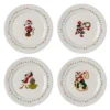 Disney Plate Set - 2022 Mickey And Friends Vintage Christmas 8''