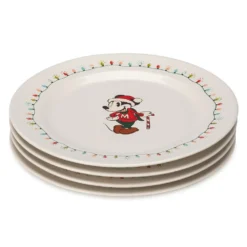 Disney Plate Set - 2022 Mickey And Friends Vintage Christmas 8'' -Deals Loungefly Store 97493s3