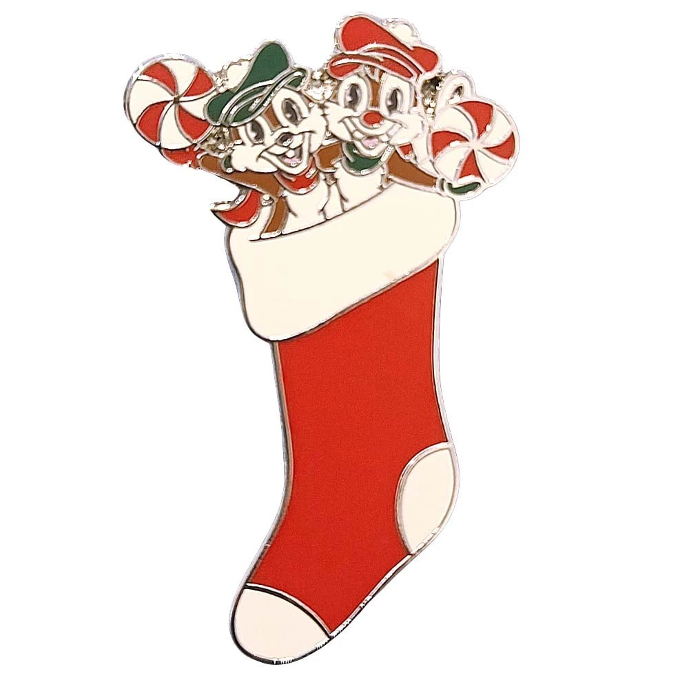 Disney Pin - 2022 Mickey's Vintage Christmas Chip 'n' Dale Stocking 1 Disney Pin - 2022 Mickey's Vintage Christmas Chip 'n' Dale Stocking