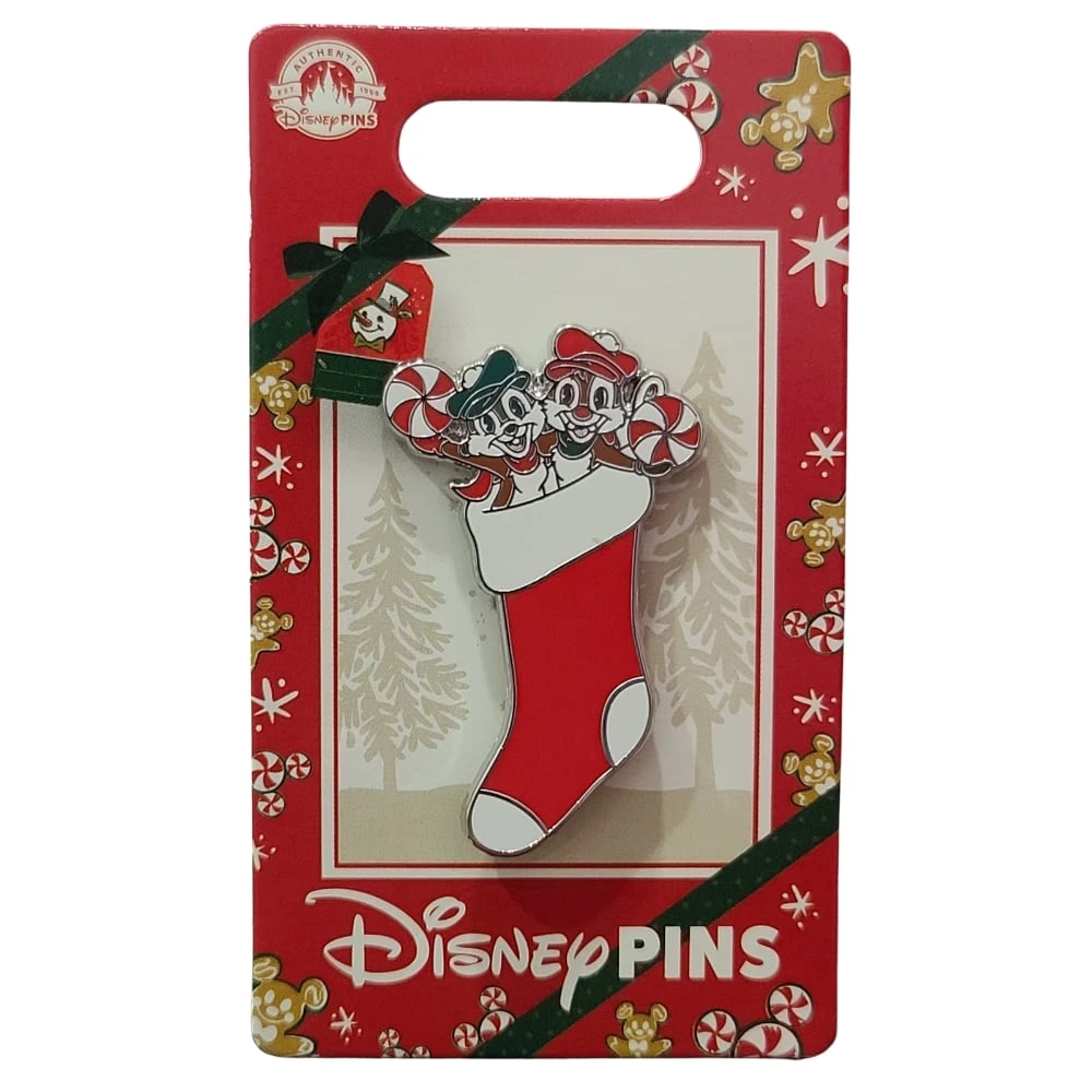 Disney Pin - 2022 Mickey's Vintage Christmas Chip 'n' Dale Stocking 2 Disney Pin - 2022 Mickey's Vintage Christmas Chip 'n' Dale Stocking - Image 2